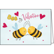 Картичка 12х18см Bee My Valentine пчели